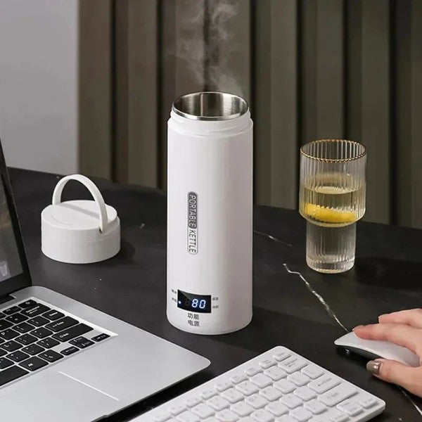 Portable Electric Kettles for Travel, Tea & Coffee Kettle with Anti-Scald Water Thermal Cup