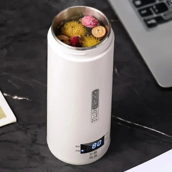 Portable Electric Kettles for Travel, Tea & Coffee Kettle with Anti-Scald Water Thermal Cup